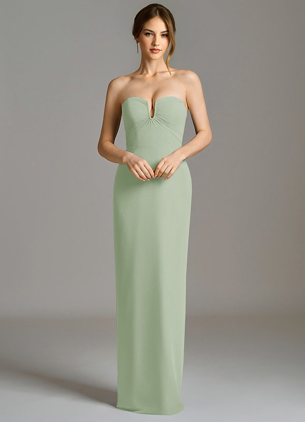 Azazie Darcie Abiti da Damigella Abito Convertibile Tubino in Chiffon Senza Cinturino Verde Salvia image1