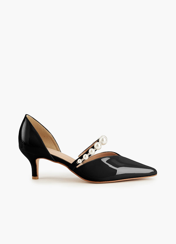 front Scarpe con tacco a gattino e cinturino in perle