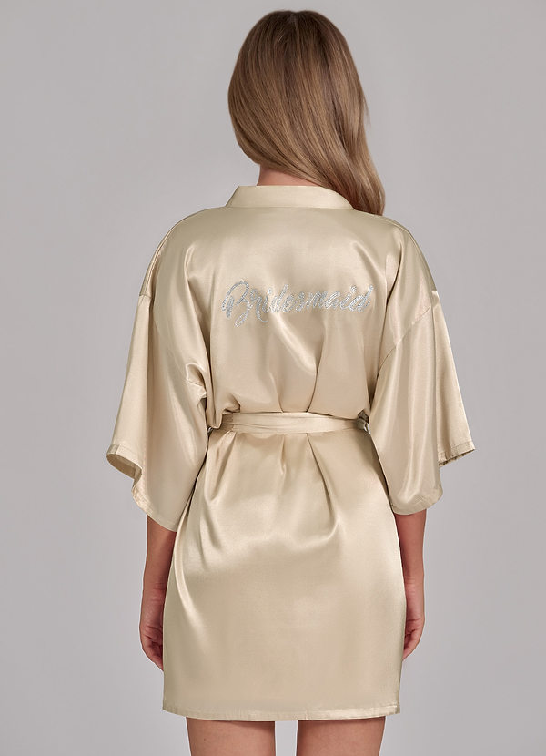 front Bruidsmeisjes satijnen strass-jurk