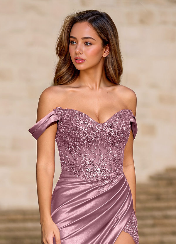 Opulence Dusty Pink Blommig Korsettbalklänning image1