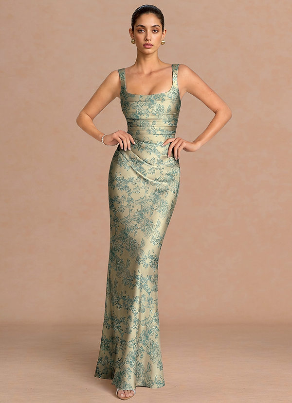 Agustina Platinum Teal Maxi Dress image1