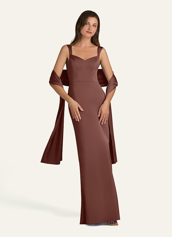 front Azazie Matching Color Stretch Satin Shawl