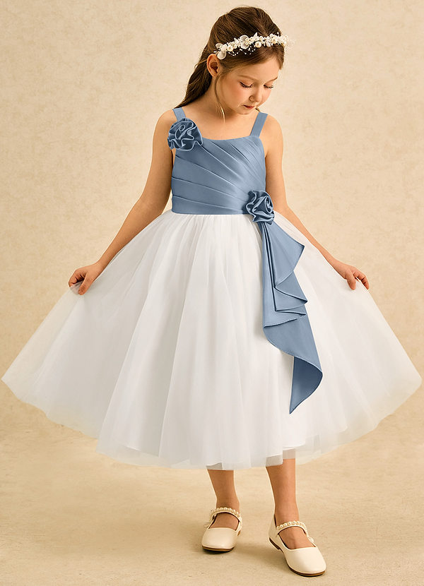 Azazie Tulla Klänningar för brudeflicka Klä Balklänning i Tyll Plisserad image1