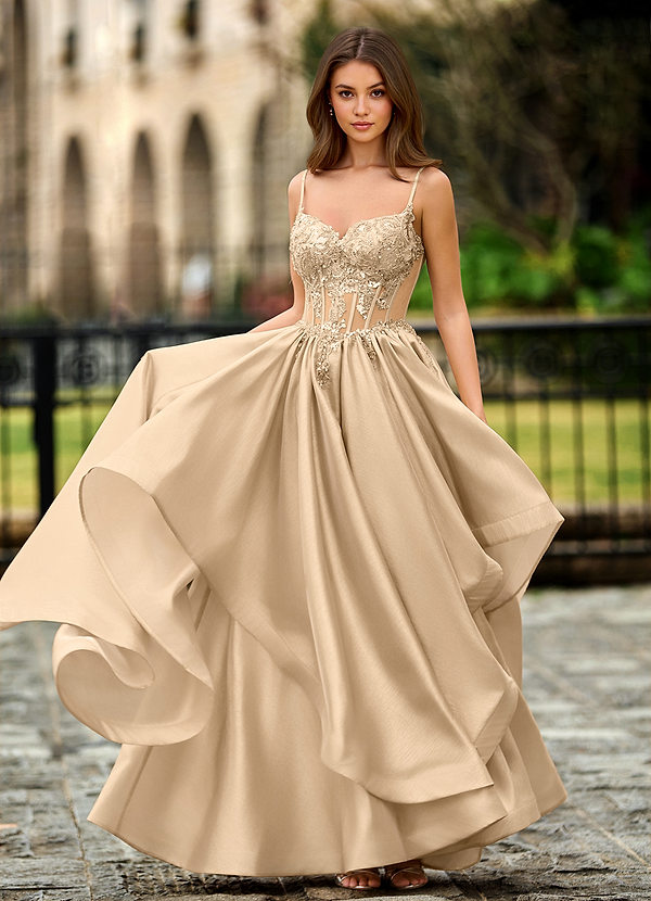 Philomena Champagne Abito da ballo con strass image1