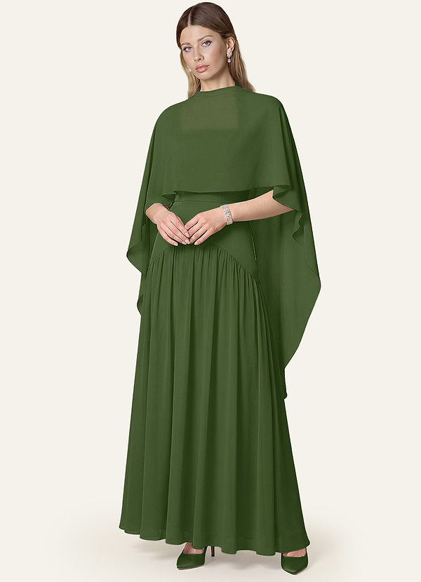 front Azazie Matching Color Chiffon Multiway Cape