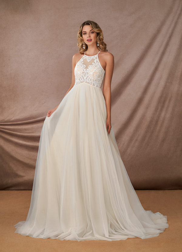 front Azazie Odell Wedding Dress