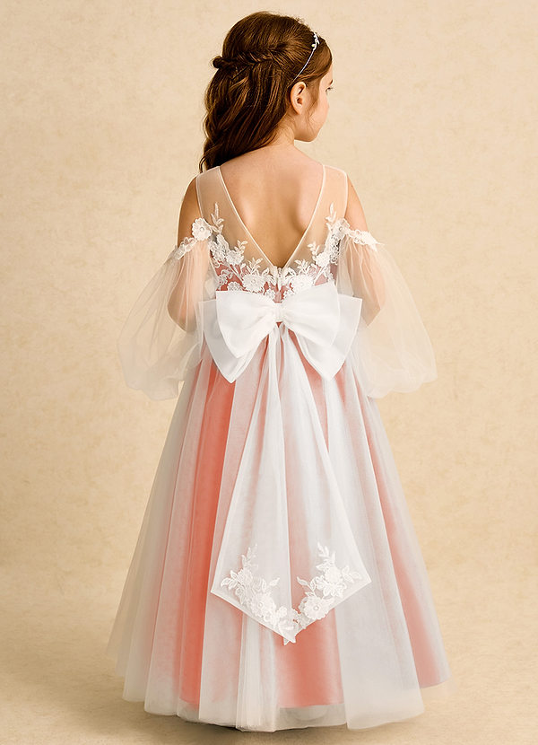 Azazie Zimi Vestidos de Niña de Flores Vestido de Atardecer de Tul de Princesa con Escote de Corazón image1