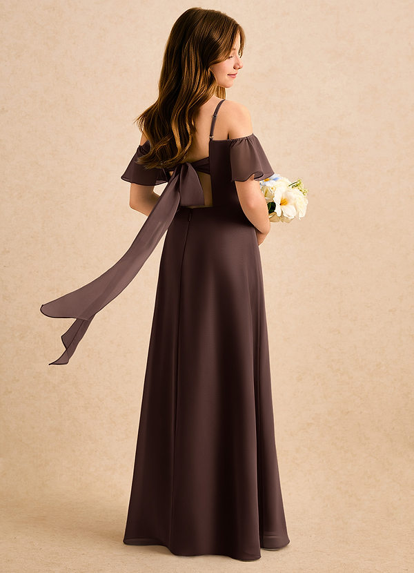 Azazie Robyn Girls Formal Sukienki dla dziewczynek sypiących kwiaty Linia A Dekolt w kształcie serca Szyfon Długość podłogi Sukienka image1