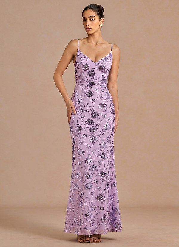 Maxi jurk Shine Paarse Pailletten image1