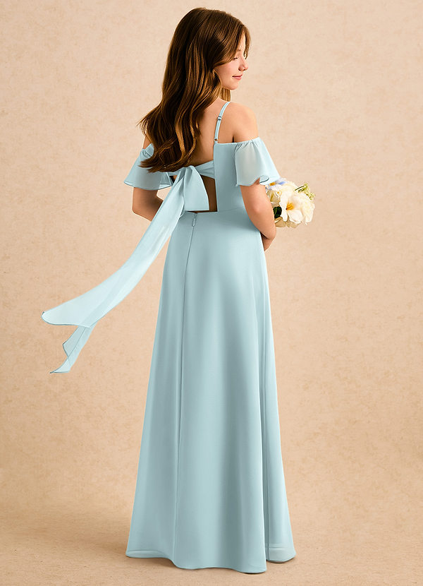 Azazie Robyn Girls Formal Sukienki dla dziewczynek sypiących kwiaty Linia A Dekolt w kształcie serca Szyfon Długość podłogi Sukienka image1