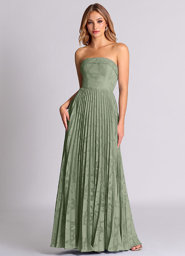 Azazie Mariana Bridesmaid Dresses Agave A-Line Strapless Floral Burnout Convertible Dress image1