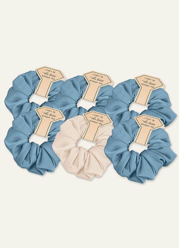 front Matching Color Mixed Color Bridesmaid Stretch Satin Over Size Scrunchie Set