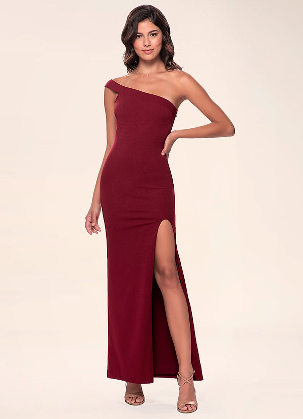 burgundy maxi evening dress
