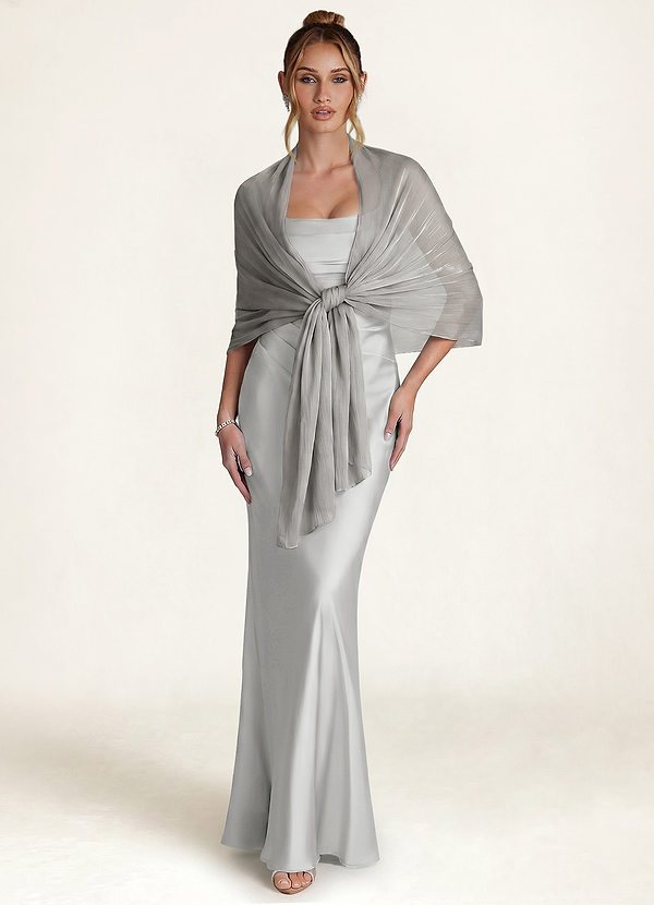 front Azazie Sciarpa copricostume in chiffon scintillante