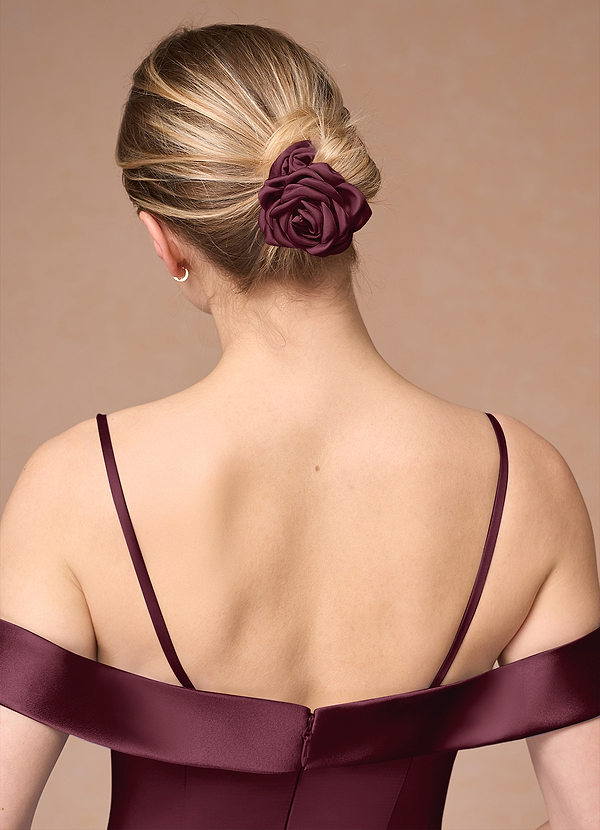 front Scrunchie in raso opaco rosa abbinato