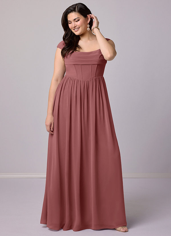 Barbie ♥ Azazie Bridesmaid Dresses Amethyst A-Line Corset Chiffon Dress image1