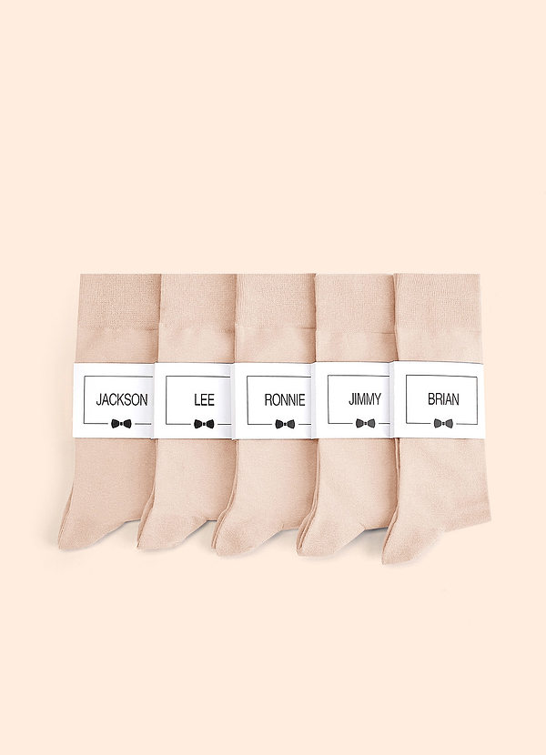 front Matching Color Men's Dress Socks with Personalized Label