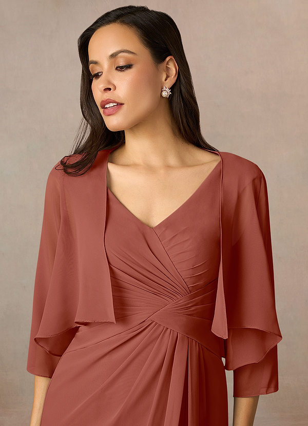 front Azazie Matching Color Fisher Chiffon Wrap