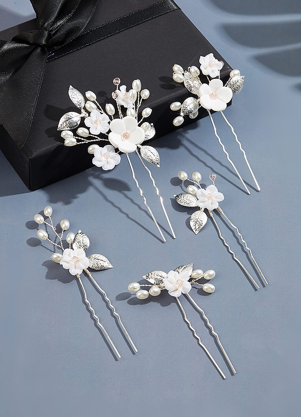 back Winter Flower Pearl Pins