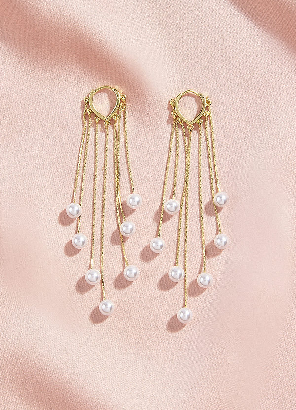 Pearl Tassel Drop Earrings | Azazie