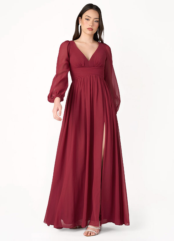 Kelly Ruby Red Long Sleeve Maxi Dress image1