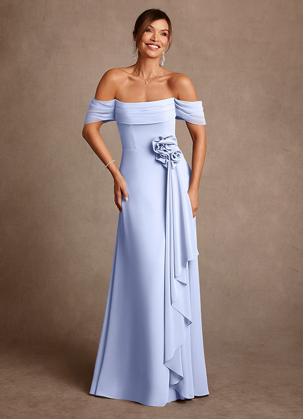 Azazie Amherst Mother of the Brides Dresses Ice A-Line Off the Shoulder Chiffon Dress image1