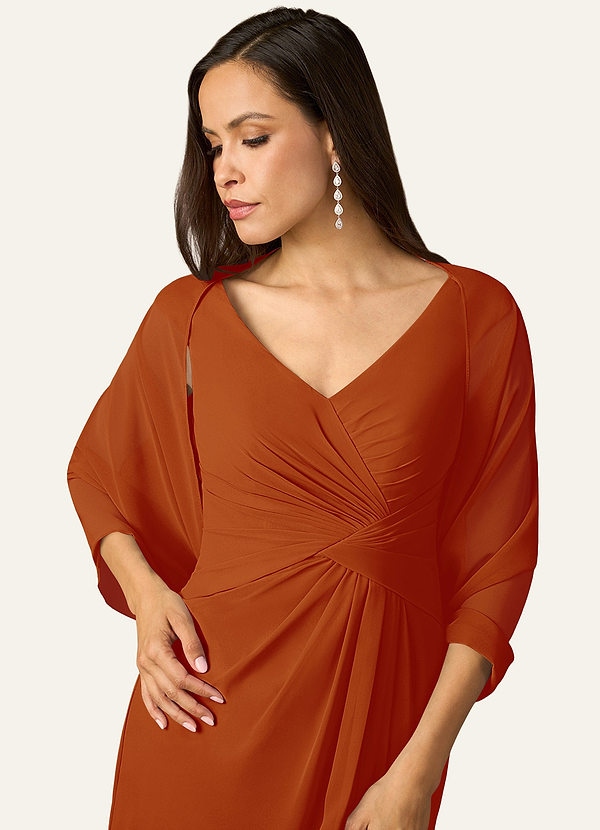 front Azazie Abrigo De Gasa Sarah De Color A Juego