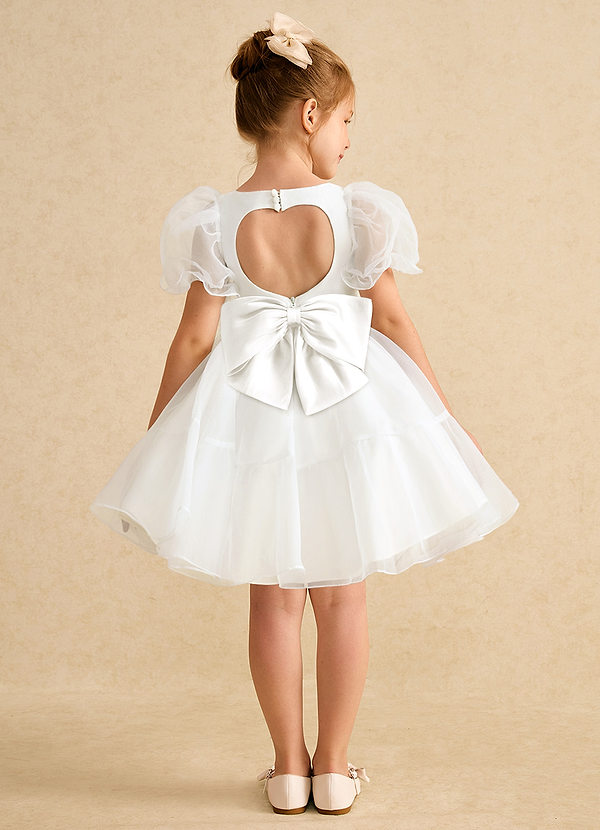 Azazie Debbie Vestidos de Niña de Flores Vestido de Marfil de Organza de Princesa con Escote de Corazón image1