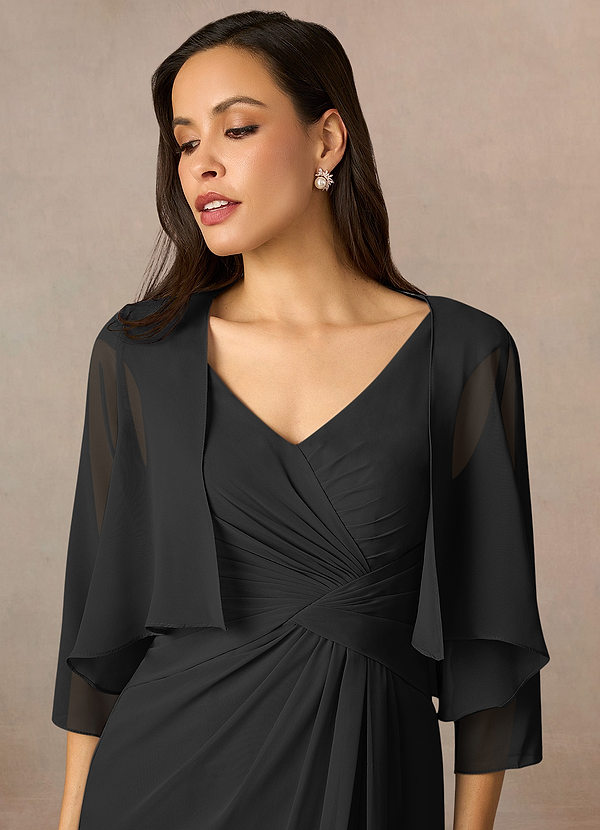 front Azazie Matching Color Fisher Chiffon Wrap