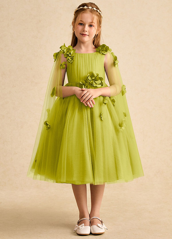 Staria Flower Girl Dresses Lemongrass Ball-Gown Ruched Tulle Dress image1