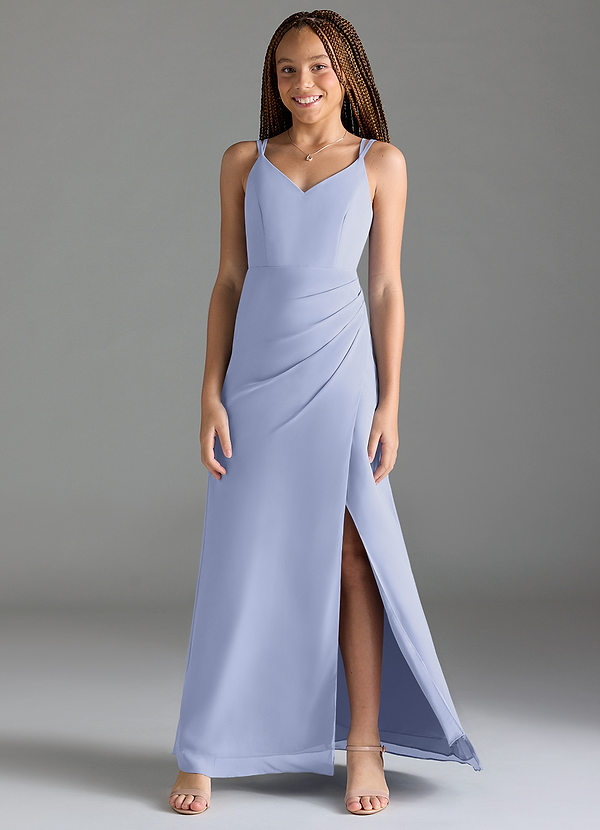 Azazie Leo Junior Lavender Mermaid Pleated Chiffon Dress image1