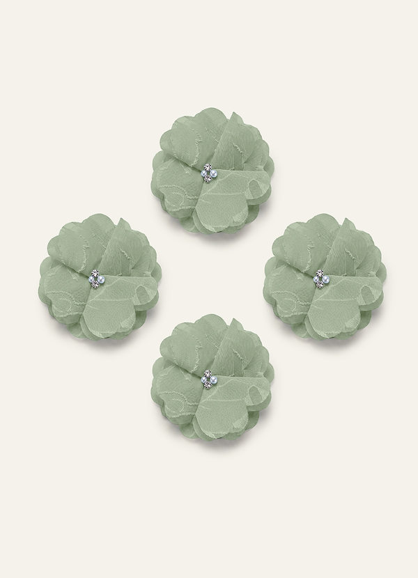 front Four-Piece Matching Color Floral Burnout Hair Clip Set