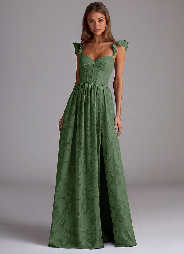 Sorina Eucalipto Vestido de fiesta largo con corsé image1