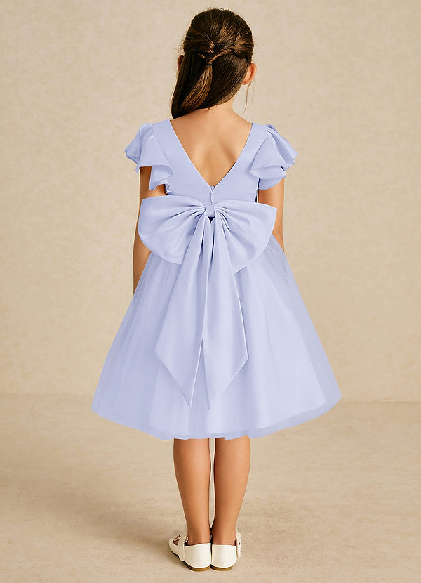 Azazie Kaeya Robes de Fillette d'Honneur Robe Trapèze en Tulle Arc Lavande image1