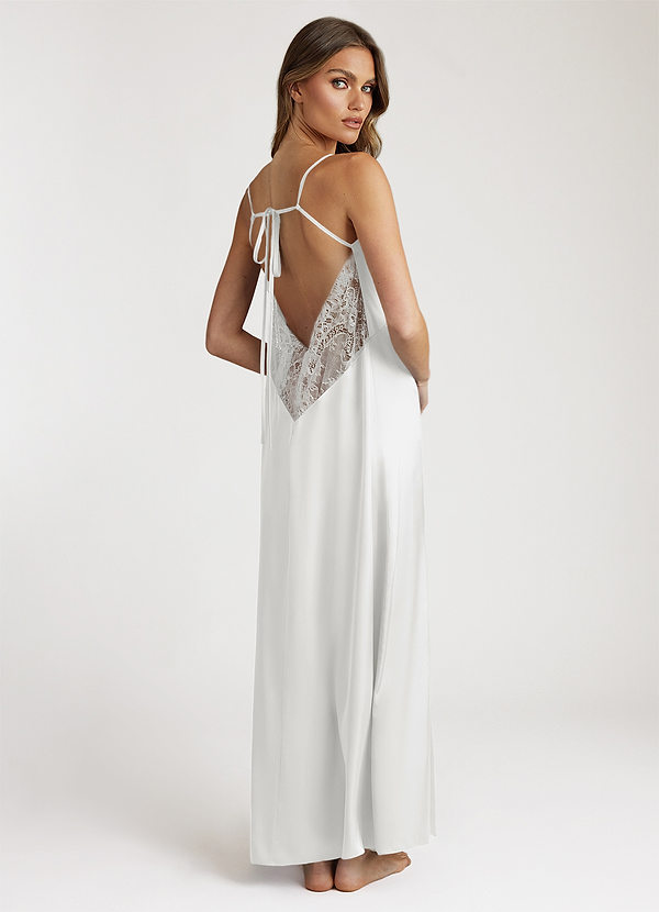 SATIN AND LACE MIDI SLIP DRESS - Robes