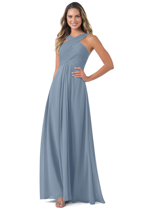 Dusty Blue Azazie Kaleigh Bridesmaid Dresses | Azazie