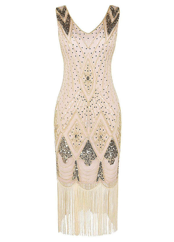 blush flapper dress