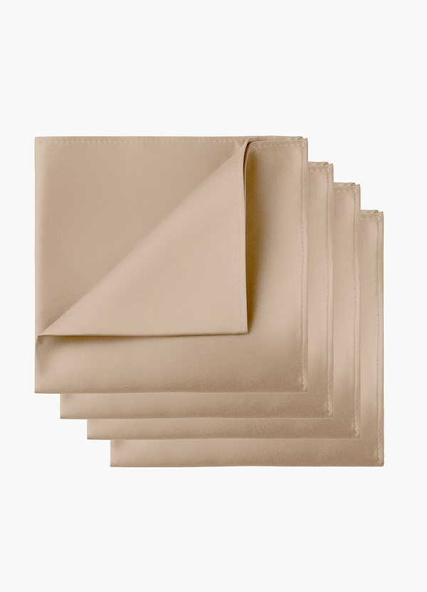 front Matte Satin Pocket Square Set – 4 Pieces