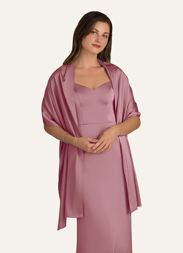 front Azazie Châle Irlandais En Satin Extensible De Couleur Assortie