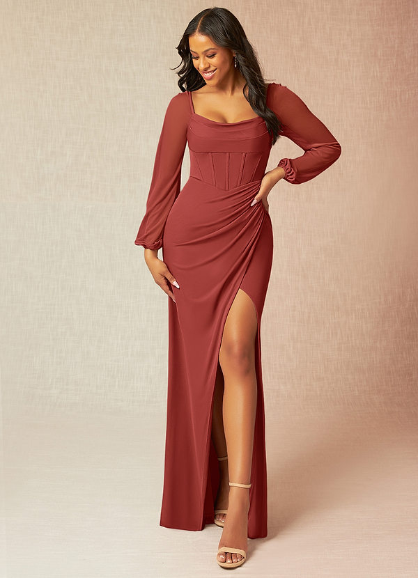 Annabelle Doble Tirantes Gasa Vestidos De Dama De Honor Terracota