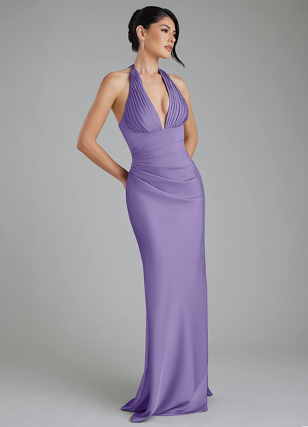 Azazie Torrance Bridesmaid Dresses Tahiti Mermaid Corset Stretch Satin Dress image1