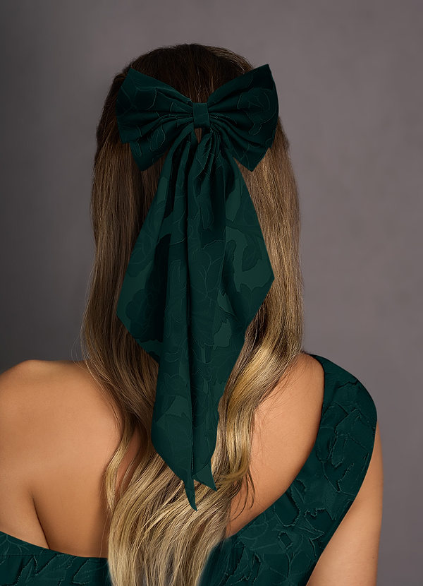 front Farblich passende Haarspange mit floraler Burnout-Schleife