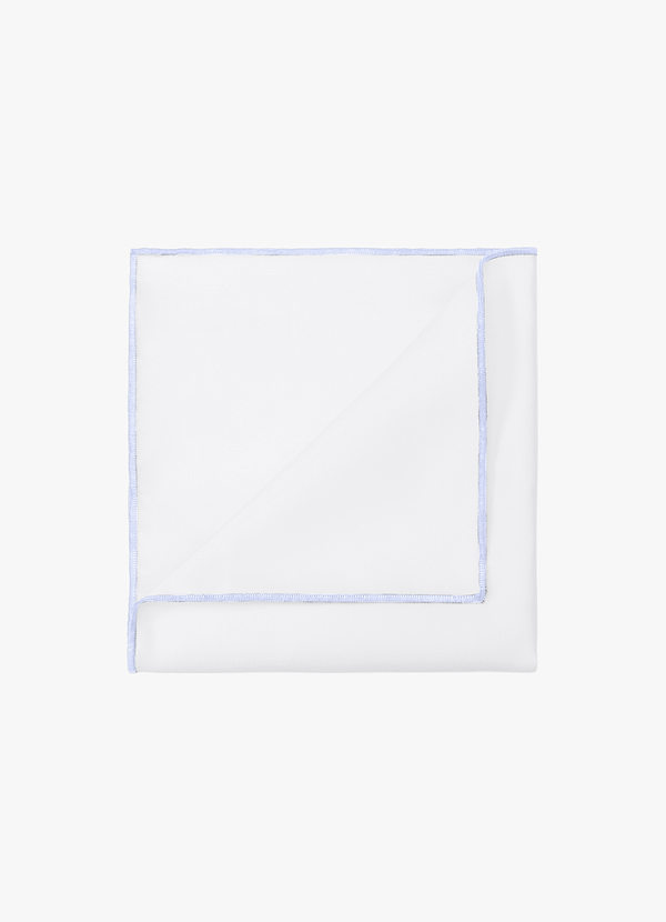 front Vit matt satinnäsduk med färgad kant