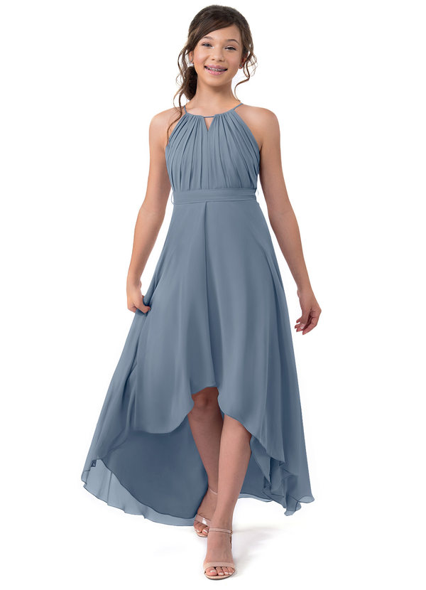 Los Vestidos AsiméTricos Para Damas De Honor Junior Con Escote En Forma De Cucharada Azul Cielo main image 1