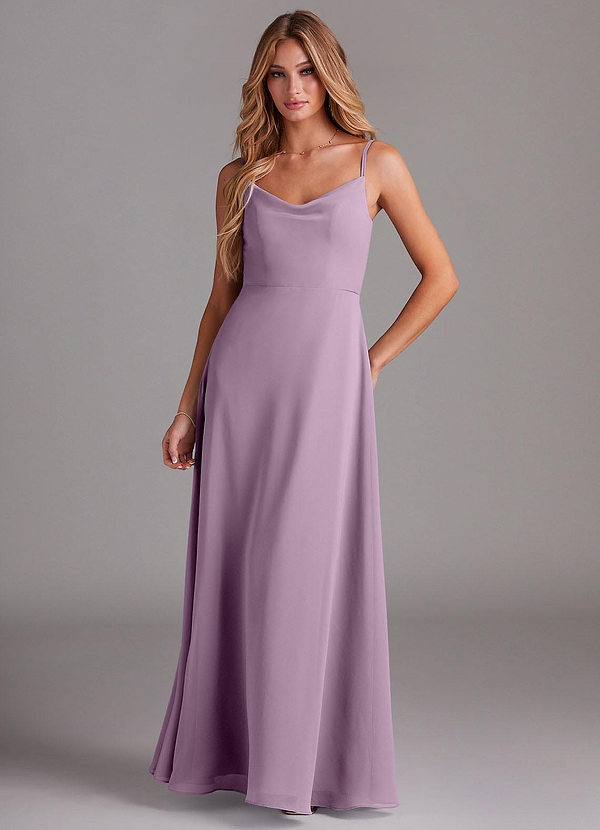 Azazie Daenerys Brudtärneklänningar Klä av A-Linje i Chiffong Klyfta Blåregn image1