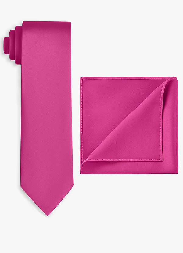 front Stretch Satin Wide Tie and Pocket Square Set