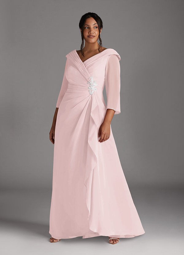 Azazie Jaycee Mother of the Brides Dresses Blushing Pink A-Line Chiffon Dress image1