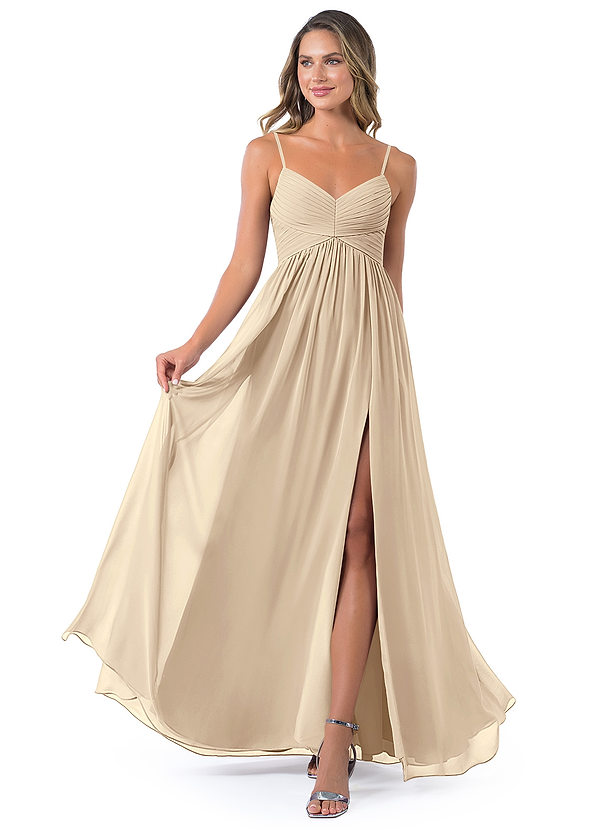 Azazie Alia Bridesmaid Dresses A-Line Pleated Chiffon Floor-Length Dress image1