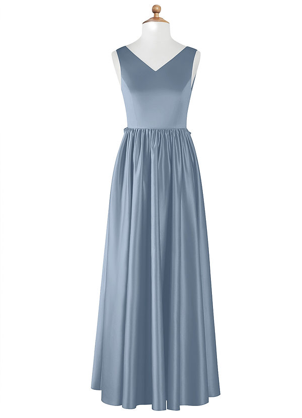 Azazie Hathaway A-Line Matte Satin Floor-Length Junior Bridesmaid Dress image1