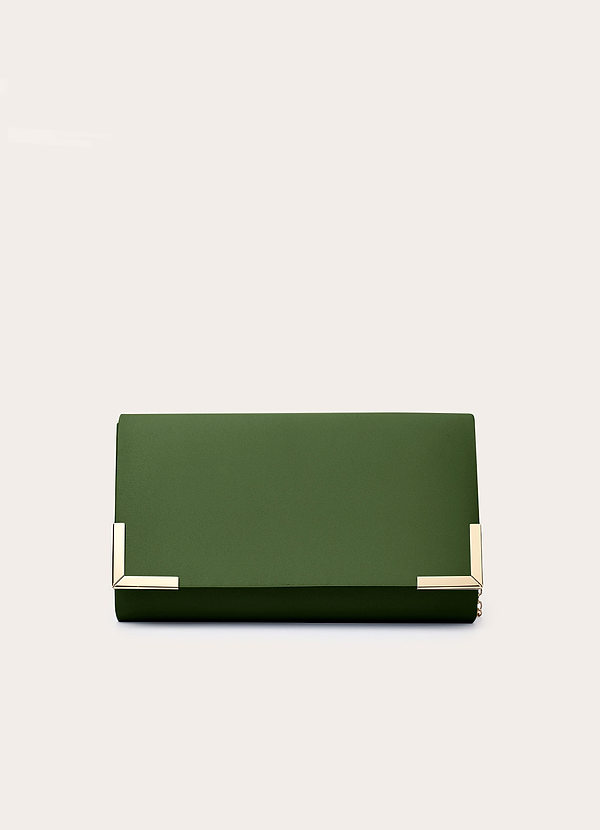 front Bijpassende kleur matte satijnen envelop clutch tas